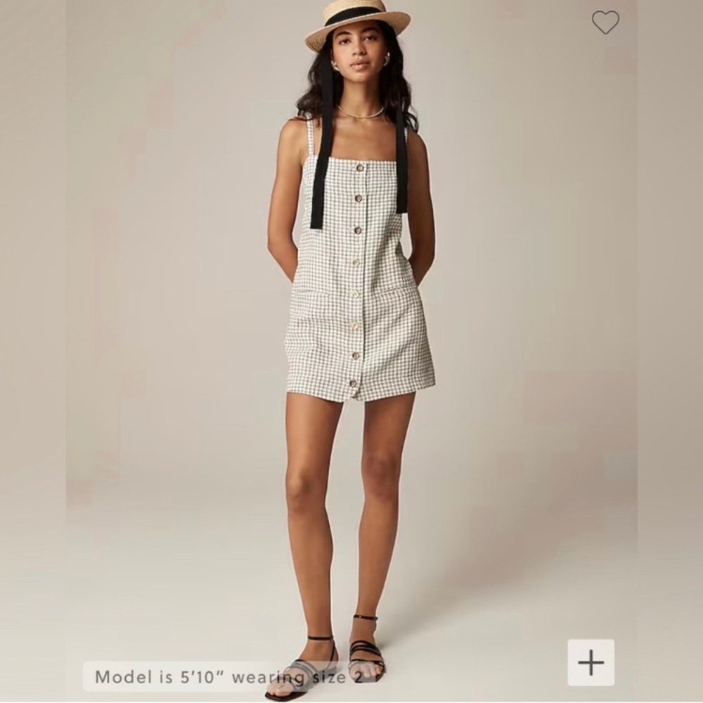 NWT J Crew Claudia Dress in Plaid Linen